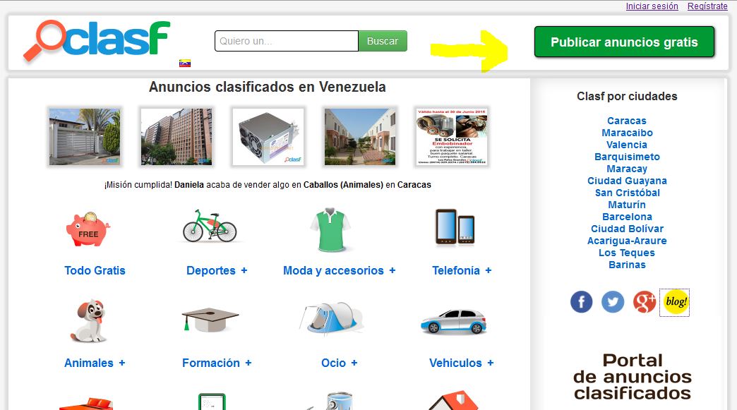 Publicar anuncio en Clasf Venezuela